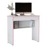Escrivaninha Vitoria Mesa 70 Cm com 1 Gaveta Nicho Qualitare:branco Rosa - 1