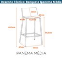 Ver imagem 2 de Kit 2 Banquetas Ipanema Média Fratini 86,50 Cm (altura) em Polipropileno Base em Aço Verde Aloe