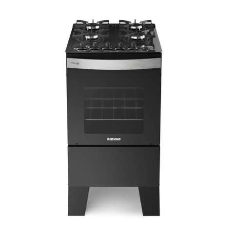 Fogão Itatiaia Itaglass Plus 4 Bocas Automático com Mesa de Vidro Preto Fosco - Bivolt