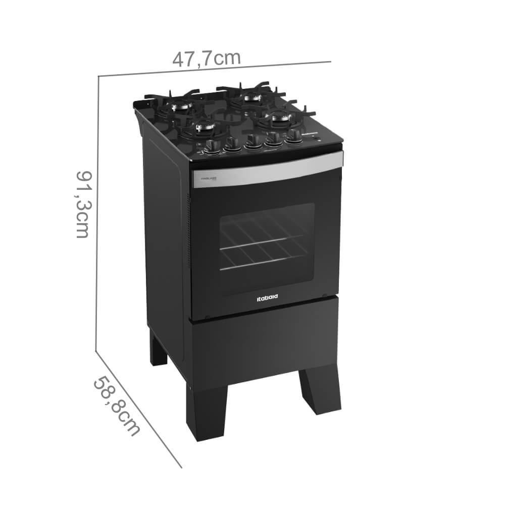 Fogão Itatiaia Itaglass Plus 4 Bocas Automático com Mesa de Vidro Preto Fosco - Bivolt - 8