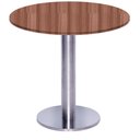 Ver imagem 1 de Mesa Beta Big Inox 75 Cm (alt) Disco Redondo Tampo Mdp Redondo 60 Cm (larg) X 2,50 Cm (alt) Walnut