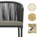Ver imagem 3 de Mesa com 6 Cadeiras de Jantar Roma 120cm e Noronha em Alumínio Preto Corda Náutica Estofado 8 Trama
