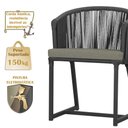 Ver imagem 4 de Mesa com 6 Cadeiras de Jantar Roma 120cm e Noronha em Alumínio Preto Corda Náutica Estofado 8 Trama