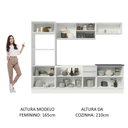 Ver imagem 6 de Armário de Cozinha Completa 100% MDF 270cm Frentes Branco Brilho Acordes Madesa 07