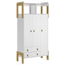Ver imagem 2 de Berço Americano Mini Cama Q Encanto Slim e Guarda Roupa Fantasia Branco Acetinado – Qmovi