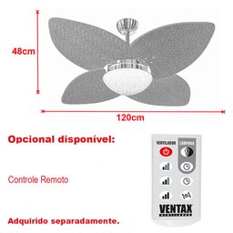 Ventilador Teto Preto 4 Pás Madeira Turbo Winds Ventax 220v - 2