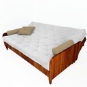 Ver imagem 3 de Sofá Cama Paris Ii Ripado Acquablock Madeira Maciça Imbuia - Azul Royal