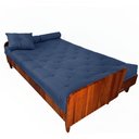 Ver imagem 7 de Sofá Cama Paris Ii Ripado Acquablock Madeira Maciça Imbuia - Azul Royal