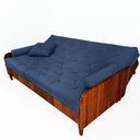 Ver mais imagens de Sofá Cama Paris Ii Ripado Acquablock Madeira Maciça Imbuia - Azul Royal