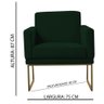 Kit 2 Poltronas Juliete Com Base Dourada Verde Esmeralda - 3