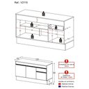 Ver imagem 3 de Balcão Cozinha Gabinete Pia 150cm com Rodapé 3 Portas 1 Gaveta Veneza Multimóveis V2115 Branco/preto