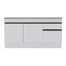 Balcão Cozinha Gabinete Pia 150cm com Rodapé 3 Portas 1 Gaveta Veneza Multimóveis V2115 Branco/preto - 5