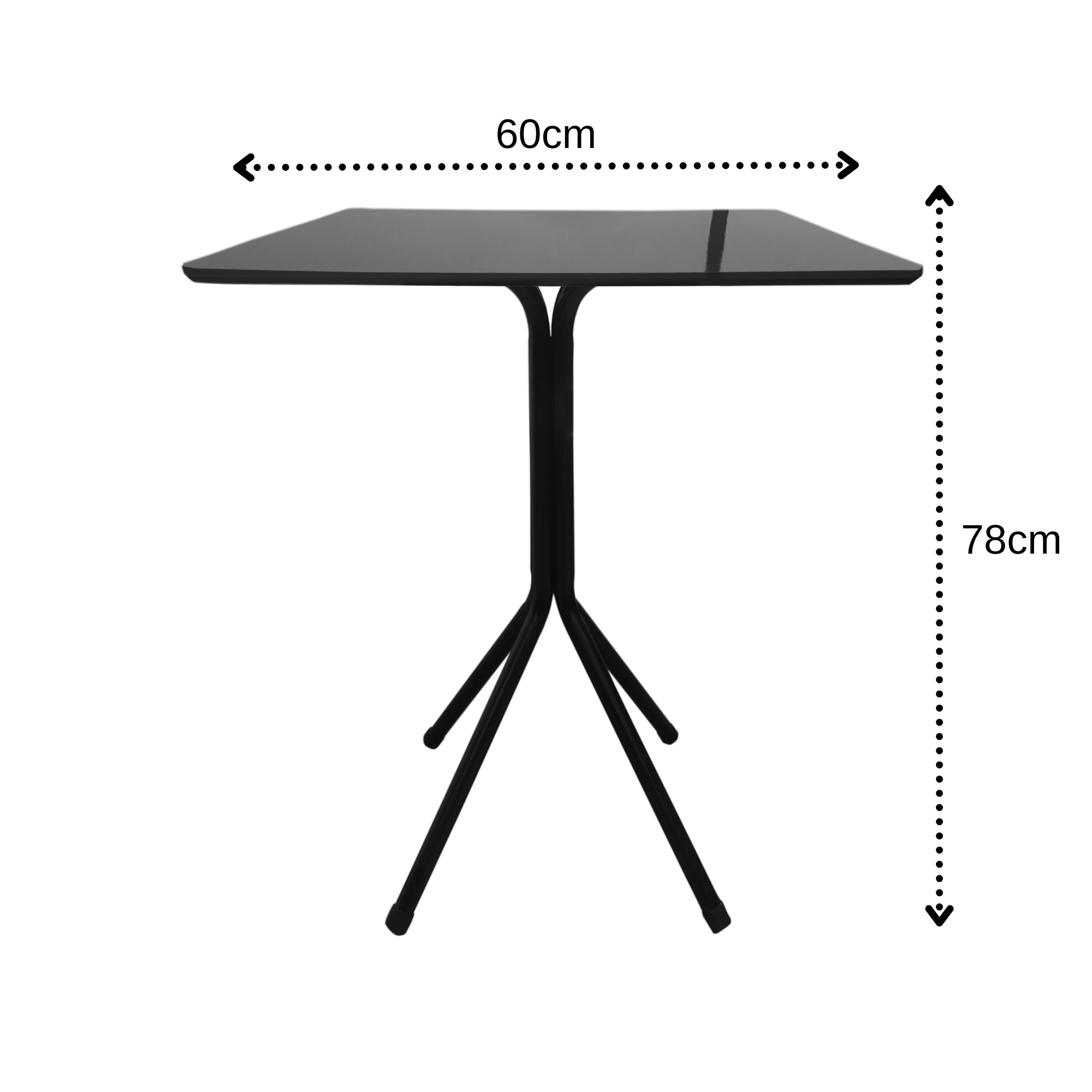 Mesa Bistrô Baixa Estrutura Aço Tampo Mdf Cozinha Bar Quadra Preto - 2