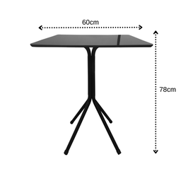 Mesa Bistrô Baixa Estrutura Aço Tampo Mdf Cozinha Bar Quadra Preto - 2