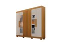 Ver imagem 1 de Guarda-Roupas 6 Portas c/ Portas Ripadas Delta com Espelho Cinamomo/Off White