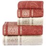 Jogo de Banho Toalhas Malau Decorado 100% Algodão 5 Peças - Terracota e Palha - 1