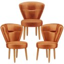 Ver imagem 1 de Conjunto 3 Poltronas para Camarim Estúdio de Beleza Sala de Jantar Pés Palito Resistente Ergonômica