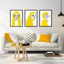 Ver imagem 2 de Kit 3 Quadros Yellow Design 24x18cm - com vidro:Madeira preta