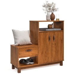 Sapateira com Assento 3 Portas Organic Ej Móveis:freijó - 2