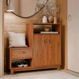 Sapateira com Assento 3 Portas Organic Ej Móveis:freijó - 1