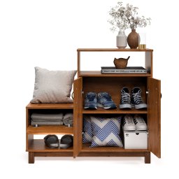 Sapateira com Assento 3 Portas Organic Ej Móveis:freijó - 3