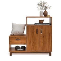 Sapateira com Assento 3 Portas Organic Ej Móveis:freijó - 4
