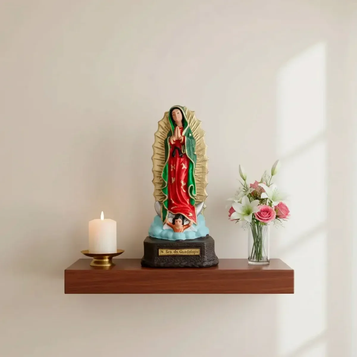 Ver imagem 3 de Imagem de Nossa Senhora de Guadalupe de Borracha Inquebrável - 22 cm