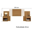 Ver imagem 4 de Cabeceira Araguaia 235cm com Mesa de Cabeceira Freijó Off White Cinza Flex Moval