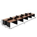Ver imagem 5 de Plataforma 10 Lugares Castanho Tannat /preto 40 Mm 6000x1500 C/5 Caixas de Tomadas /20 Tomadas/10 Ga