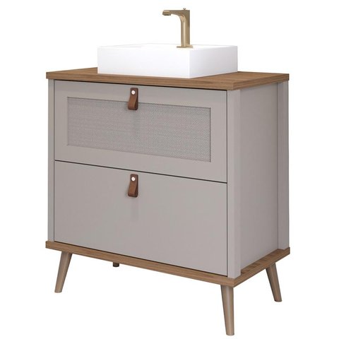 Gabinete de Banheiro Veneto com Cuba 60cm Cappuccino/freijo - Mgm
