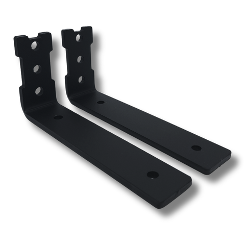 Dois Suportes Mão Francesa Tipo L Embutido 15cm Fixo de Parede Design Moderno Preto