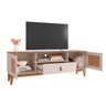 Rack Sala Esmeralda para Tv até 60 Polegadas Pés em Madeira - Off White/noce - 2