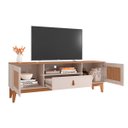 Ver imagem 2 de Rack Sala Esmeralda para Tv até 60 Polegadas Pés em Madeira - Off White/noce