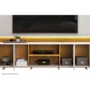 Ver imagem 6 de Rack Bancada C/ Painel P/ Tv até 75 Pol Lord 4 Porta 240x200cm Off White/freijó - Dj Móveis