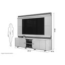 Ver imagem 7 de Rack Bancada C/ Painel P/ Tv até 75 Pol Lord 4 Porta 240x200cm Off White/freijó - Dj Móveis