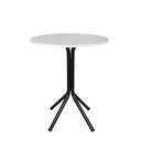 Ver imagem 1 de Mesa Bistrô Baixo Preto 80cm Tampo MDF Branco 60 cm