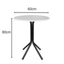 Ver imagem 2 de Mesa Bistrô Baixo Preto 80cm Tampo MDF Branco 60 cm