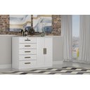 Ver imagem 4 de Cômoda para Quarto com Sapateira 5 Gavetas - Space-Branco - Móveis Novo Horizonte