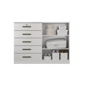 Ver imagem 5 de Cômoda para Quarto com Sapateira 5 Gavetas - Space-Branco - Móveis Novo Horizonte