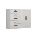 Ver imagem 1 de Cômoda para Quarto com Sapateira 5 Gavetas - Space-Branco - Móveis Novo Horizonte