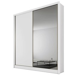 Guarda Roupa Solteiro com Espelho Mdf 3 Gavetas - Virtus -branco - Móveis Novo Horizonte - 2