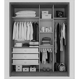 Guarda Roupa Solteiro com Espelho Mdf 3 Gavetas - Virtus -branco - Móveis Novo Horizonte - 3