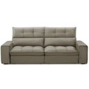 Ver imagem 3 de Sofá Retrátil Reclinável para Sala 3 Lugares 210cm Asaph F04 Veludo Marrom Claro - Lyam Decor