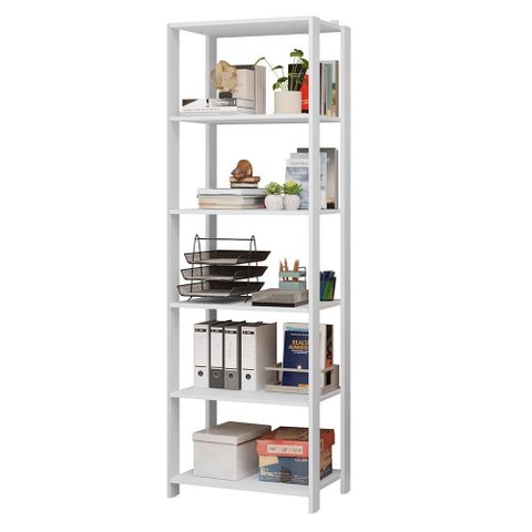 Estante Armário Multiuso para Escritório 59cm 5 Prateleiras Branco Madesa