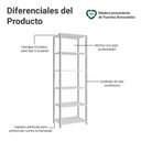 Ver imagem 4 de Estante Armário Multiuso para Escritório 59cm 5 Prateleiras Branco Madesa