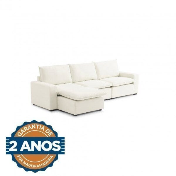 Sofá Modular Hug 5 Lugares 295cm com 1 Puff em Linho CabeCasa MadeiraMadeira - 3