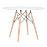 Mesa Redonda Eames 100 Cm Branco + 6 Cadeiras Eiffel Dsw Nude - 6
