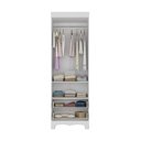 Ver mais imagens de Guarda-roupa Infantil 62cm 2 Portas com Vidro e 2 Gavetas Suspiro Multimóveis Mp4456 Branco-off