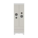 Ver imagem 3 de Guarda-roupa Infantil 62cm 2 Portas com Vidro e 2 Gavetas Suspiro Multimóveis Mp4456 Branco-off