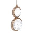Ver imagem 3 de Lustre Pendente Saturno Globo Led 3 Cores Multicor Cristal Bolhas 12w Bivolt